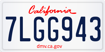 CA license plate 7LGG943