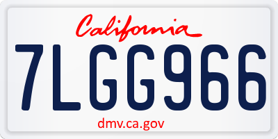 CA license plate 7LGG966