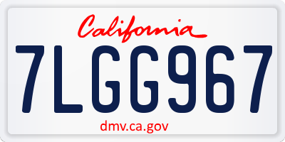 CA license plate 7LGG967