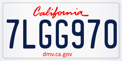CA license plate 7LGG970