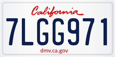 CA license plate 7LGG971