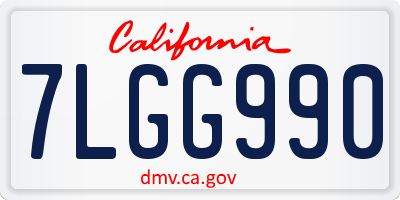 CA license plate 7LGG990