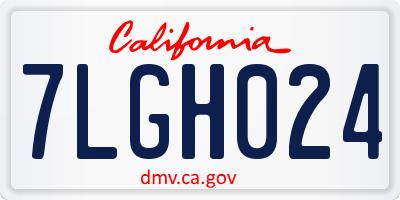 CA license plate 7LGH024