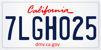 CA license plate 7LGH025