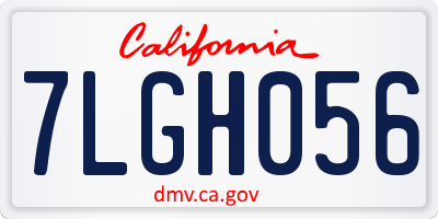 CA license plate 7LGH056