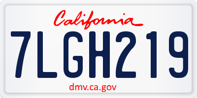 CA license plate 7LGH219