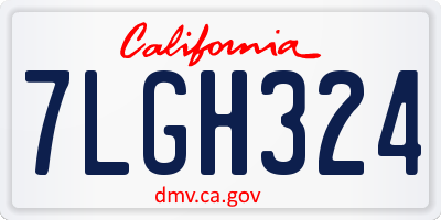 CA license plate 7LGH324