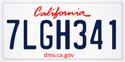 CA license plate 7LGH341