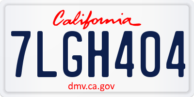 CA license plate 7LGH404
