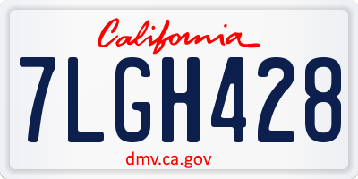 CA license plate 7LGH428