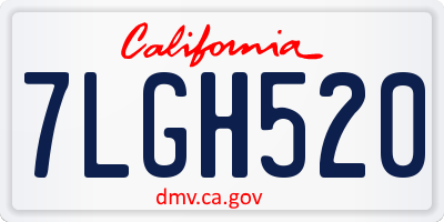CA license plate 7LGH520