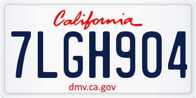 CA license plate 7LGH904