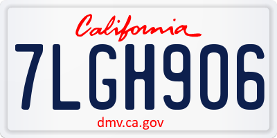 CA license plate 7LGH906