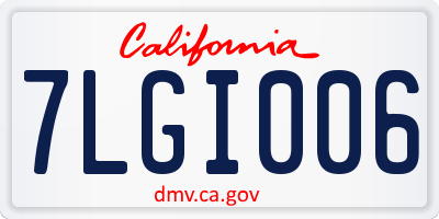 CA license plate 7LGI006