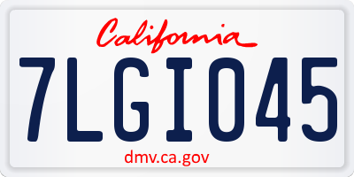 CA license plate 7LGI045