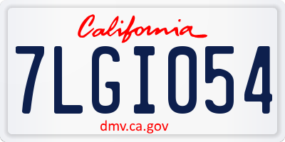 CA license plate 7LGI054