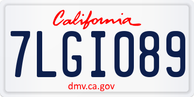 CA license plate 7LGI089