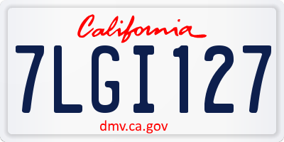 CA license plate 7LGI127