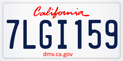 CA license plate 7LGI159
