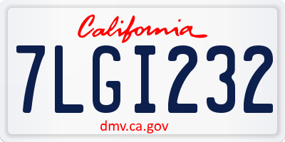 CA license plate 7LGI232