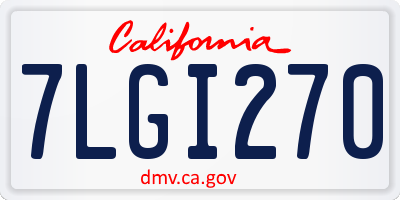 CA license plate 7LGI270