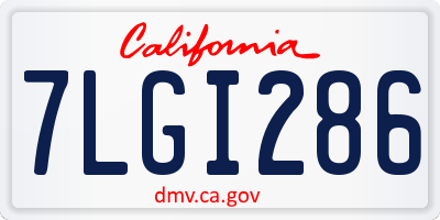 CA license plate 7LGI286