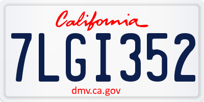 CA license plate 7LGI352