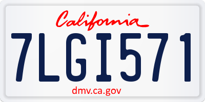 CA license plate 7LGI571