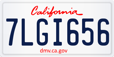 CA license plate 7LGI656