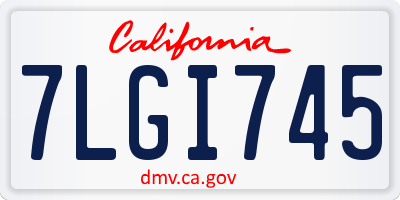 CA license plate 7LGI745
