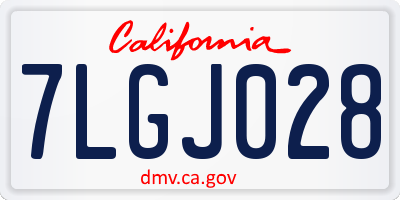 CA license plate 7LGJ028