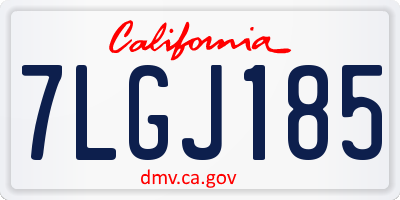 CA license plate 7LGJ185