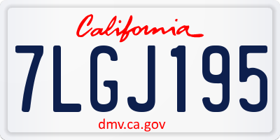 CA license plate 7LGJ195