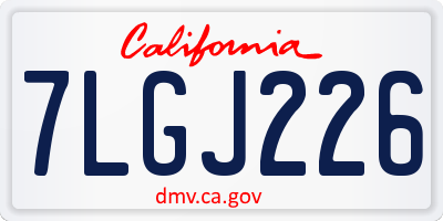 CA license plate 7LGJ226
