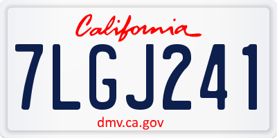 CA license plate 7LGJ241