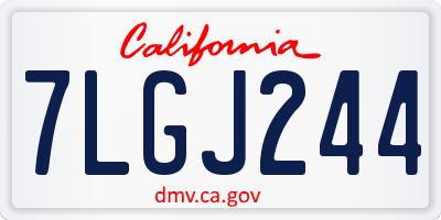 CA license plate 7LGJ244