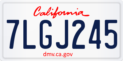 CA license plate 7LGJ245