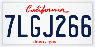 CA license plate 7LGJ266