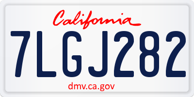 CA license plate 7LGJ282