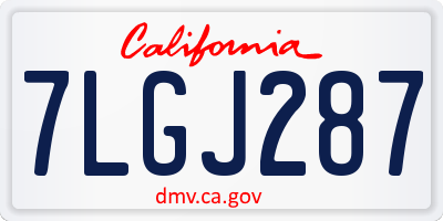 CA license plate 7LGJ287