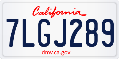 CA license plate 7LGJ289