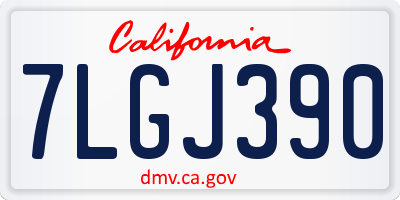 CA license plate 7LGJ390