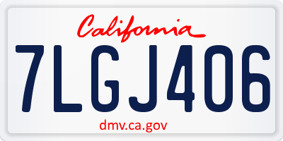CA license plate 7LGJ406
