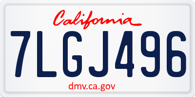 CA license plate 7LGJ496