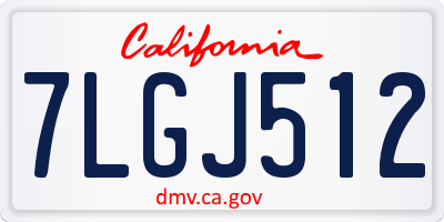CA license plate 7LGJ512