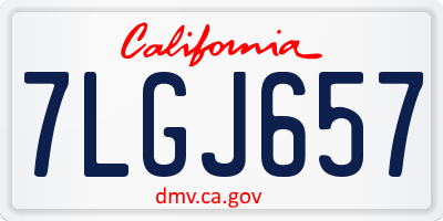 CA license plate 7LGJ657