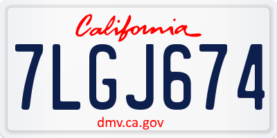 CA license plate 7LGJ674