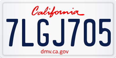 CA license plate 7LGJ705