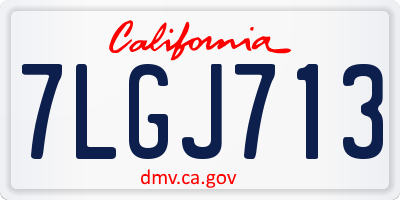 CA license plate 7LGJ713