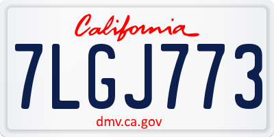 CA license plate 7LGJ773